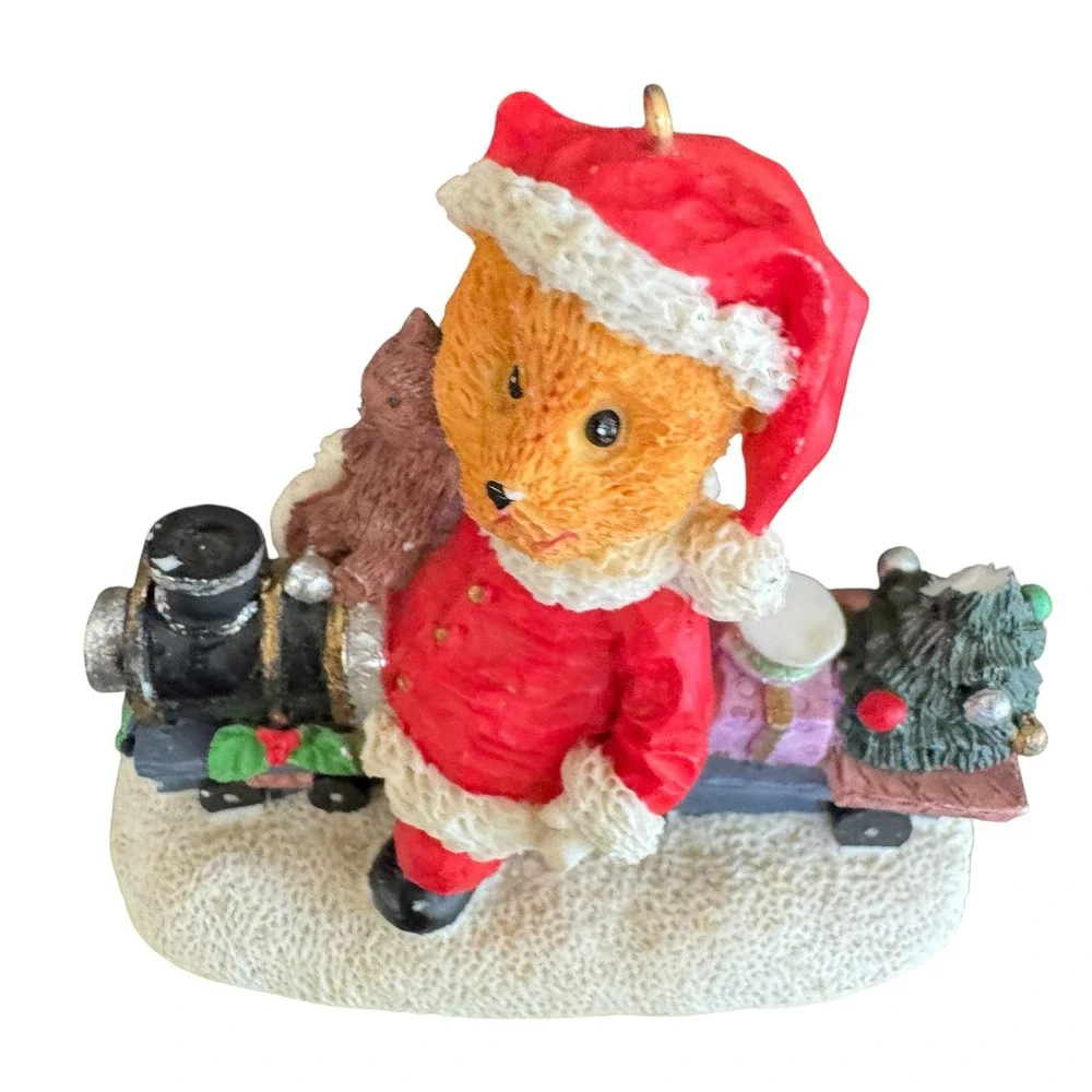Vintage Cherished Teddies Santa Bear Christmas Figurines Snowman Train Set 2